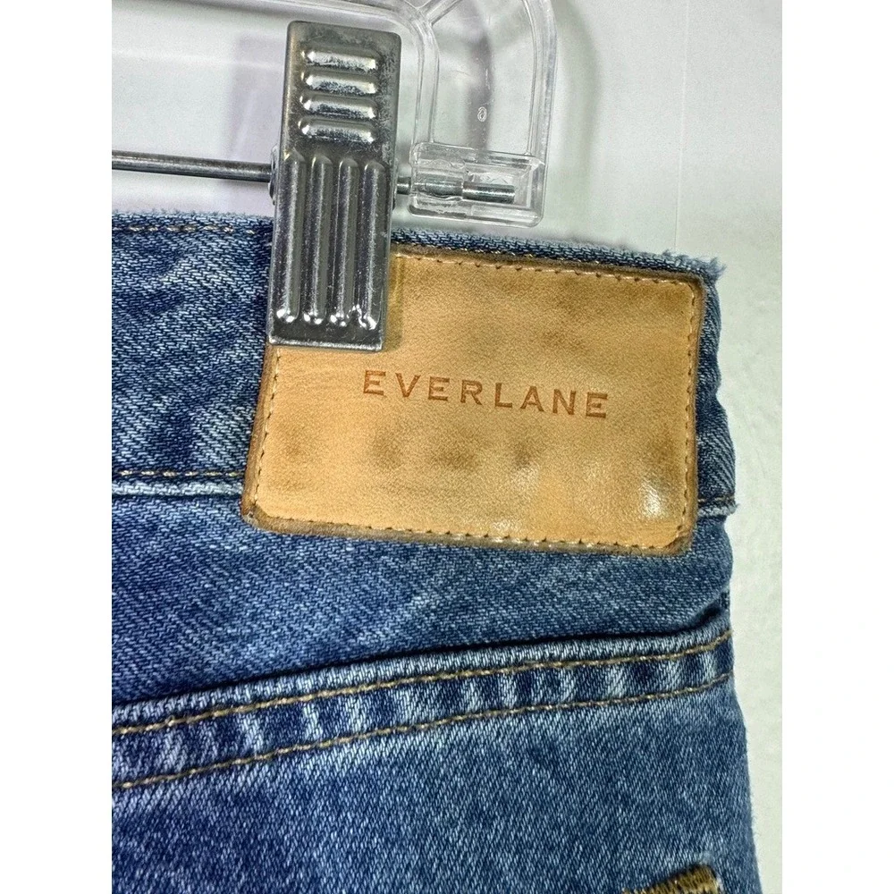 Everlane The Curvy 90s Cheeky Straight Jean Northridge Blue Organic Cotton Sz 32